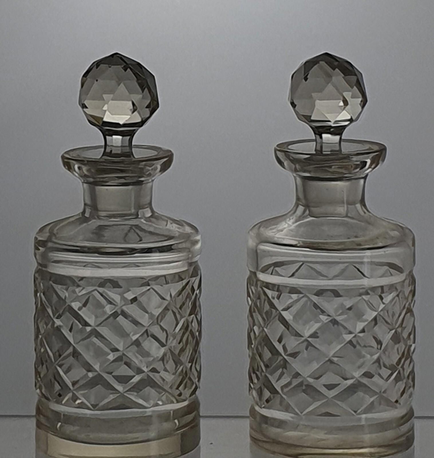 The Unbranded Brand Antique Cut Crystal Set of 2 Bottles with Stopper Size ONE SIZE - 1 Thumbnail
