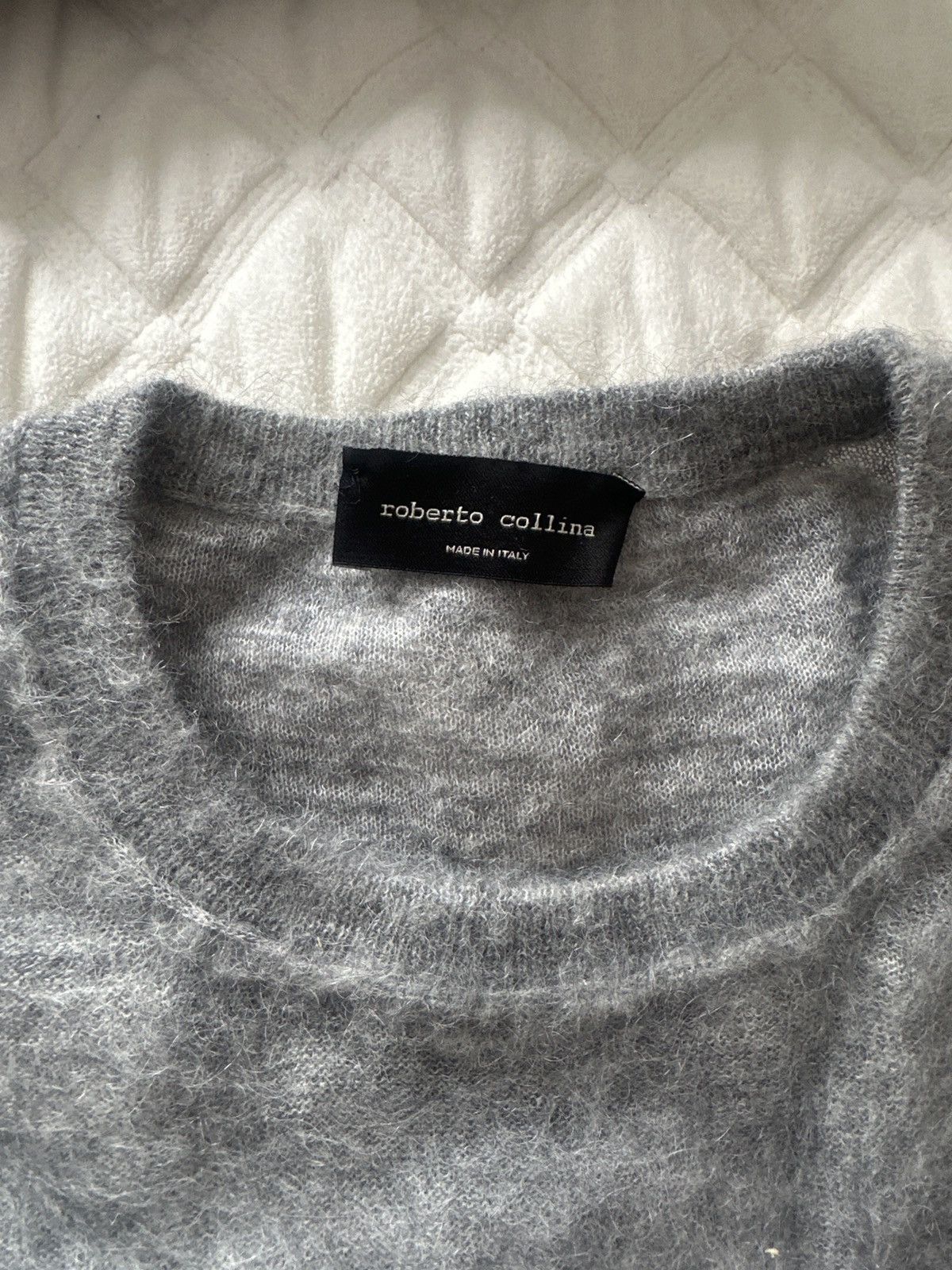 Roberto Collina Grey Roberto Collina Mohair Sweater Size US L / EU 52-54 / 3 - 2 Thumbnail