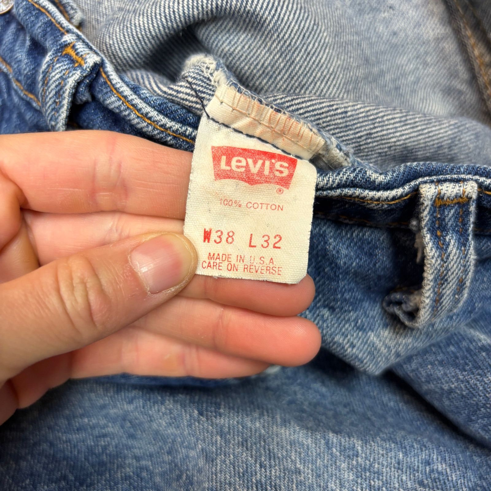 Levi's × Vintage VTG 80s Levi's 517 Orange Tab Boot Cut Jeans 38x32 (36x30) Size US 38 / EU 54 - 7 Thumbnail