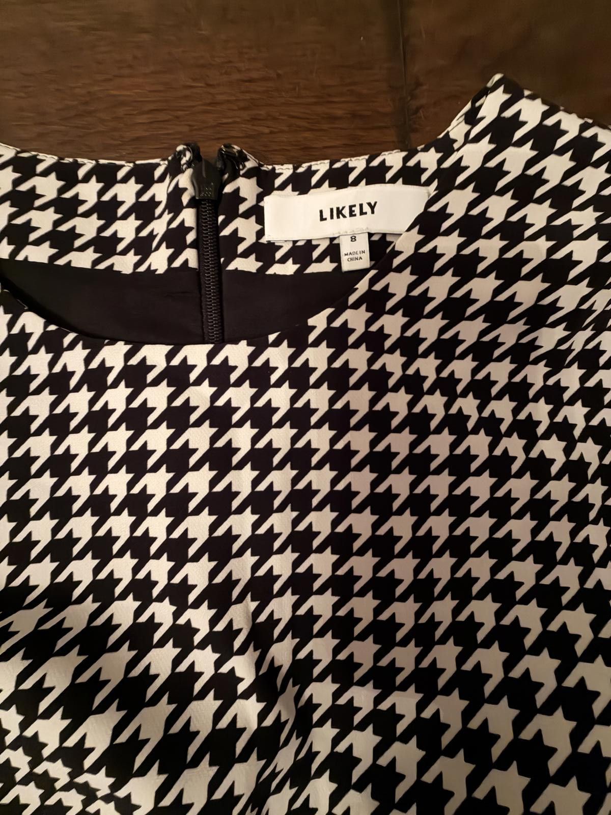 Other Likely Mallory Houndstooth Flare-Sleeve Mini Dress Size M / US 6-8 / IT 42-44 - 3 Thumbnail