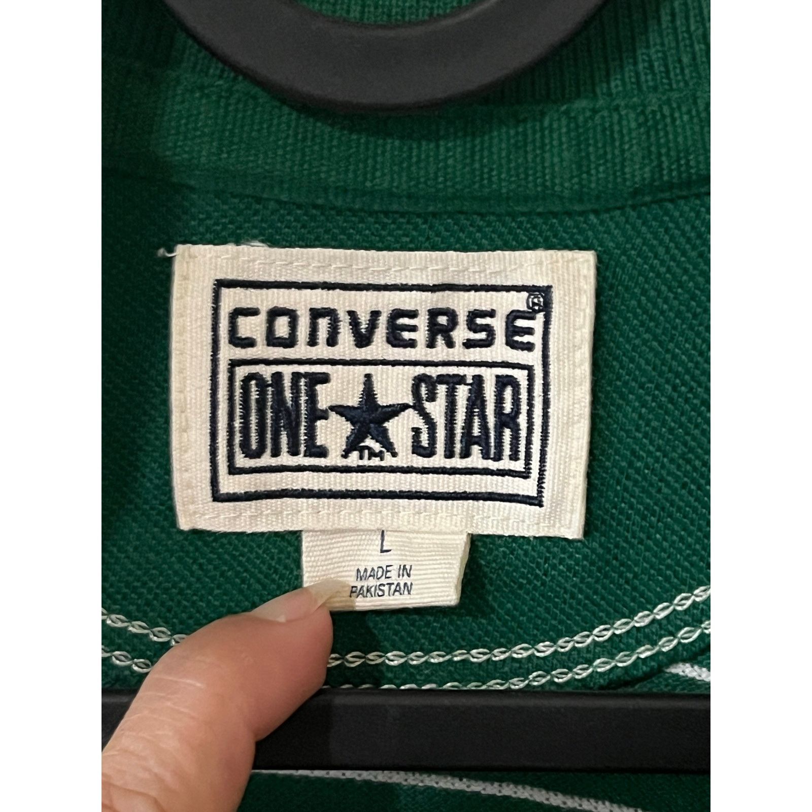 Converse Converse One Star Polo Shirt Green White Striped Vintage Size US L / EU 52-54 / 3 - 10 Thumbnail