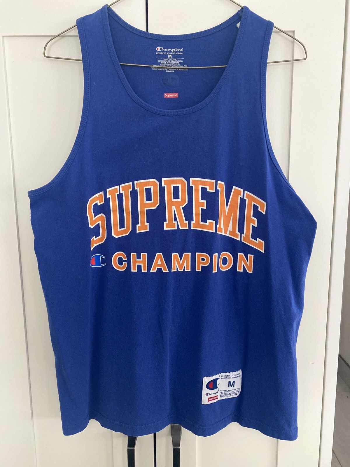 image of Champion x Supreme Royal Tank Top in Blue, Men's (Size Medium)
