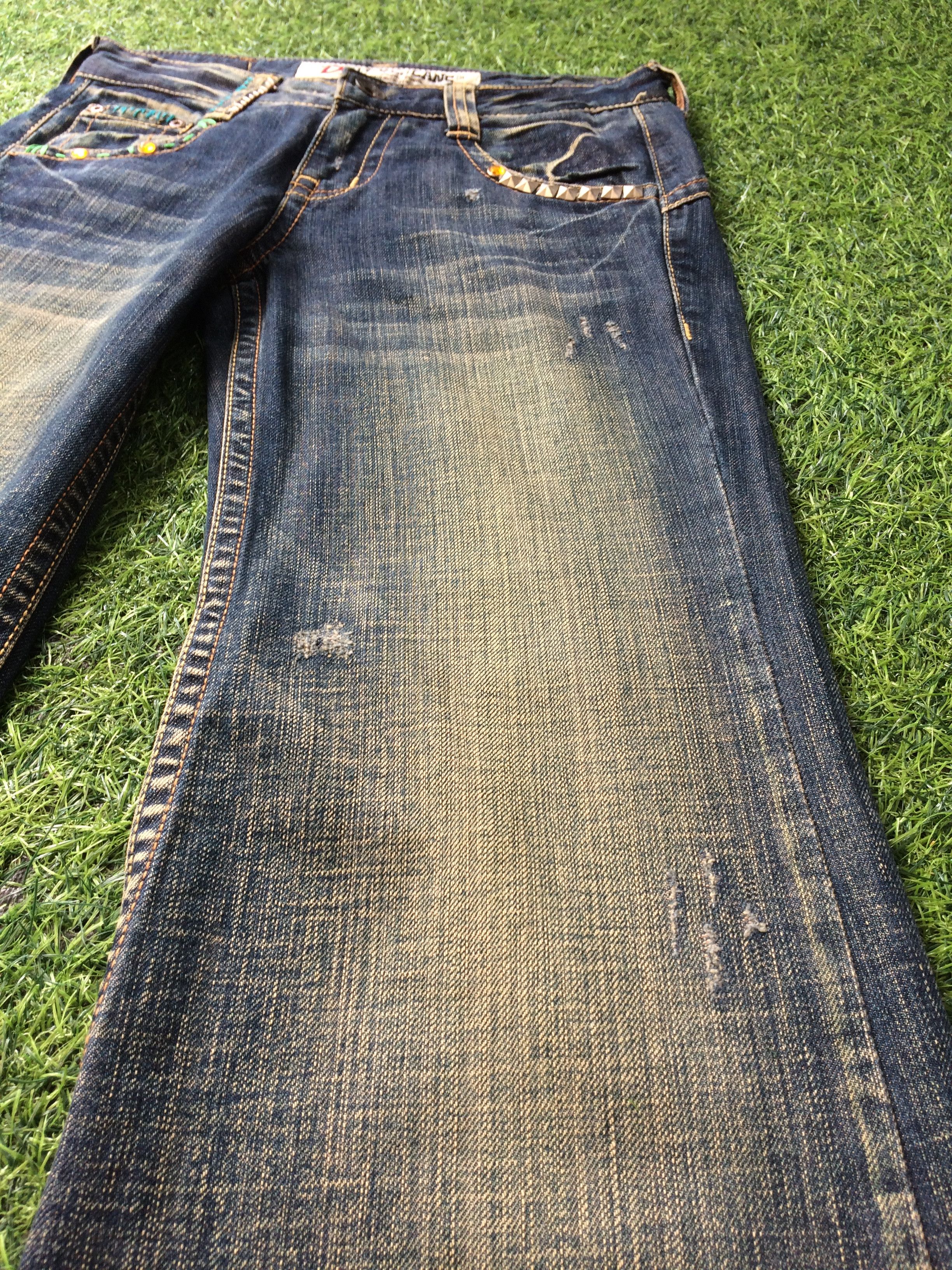 Japanese Brand Harajuku Low Waist Flared Wide Leg Jeans #D-505 Size 25" / US 0 / IT 36 - 6 Thumbnail
