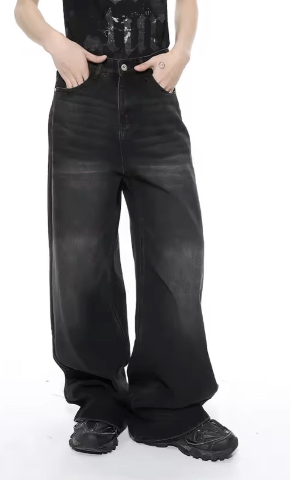 Jean Chiyuri x Maeda Black Washed Denim Jeans Size US 29 - 4 Thumbnail