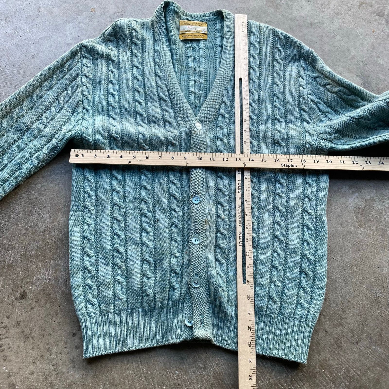 Vintage VINTAGE 60S 70S JANTZEN CARDIGAN GREEN CABLE SWEATER XL USA Size US XL / EU 56 / 4 - 4 Thumbnail