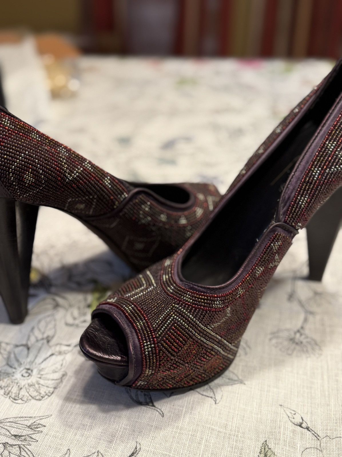 Donald Pliner Donald Pliner Navy Beaded Pumps Size US 11 / IT 41 - 3 Thumbnail