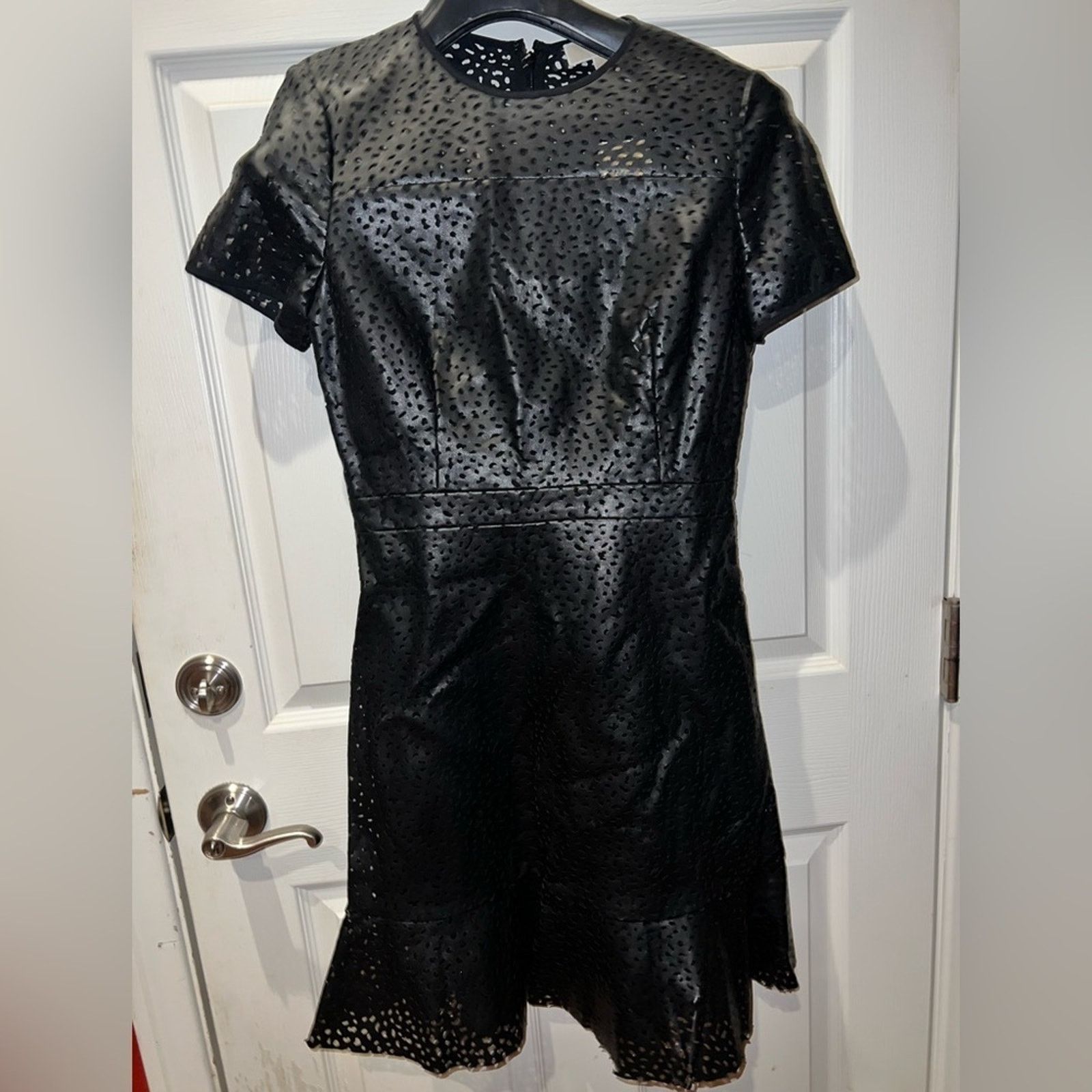 Michael Kors Michael Kors Black Dress A-Line Eyelet Trim Short Sleeve 4 Size S / US 4 / IT 40 - 5 Thumbnail