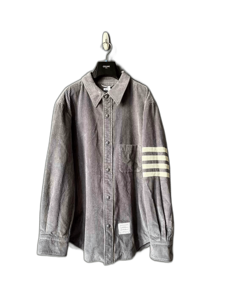 Thom Browne Thom Browne Grey Corduroy Shirt Jacket Size US M / EU 48-50 / 2 - 1 Thumbnail