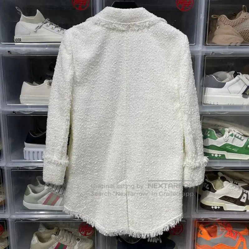 Balmain Balmain Women's White Nylon Double-Breasted Coat . Size M / US 6-8 / IT 42-44 - 1 Thumbnail