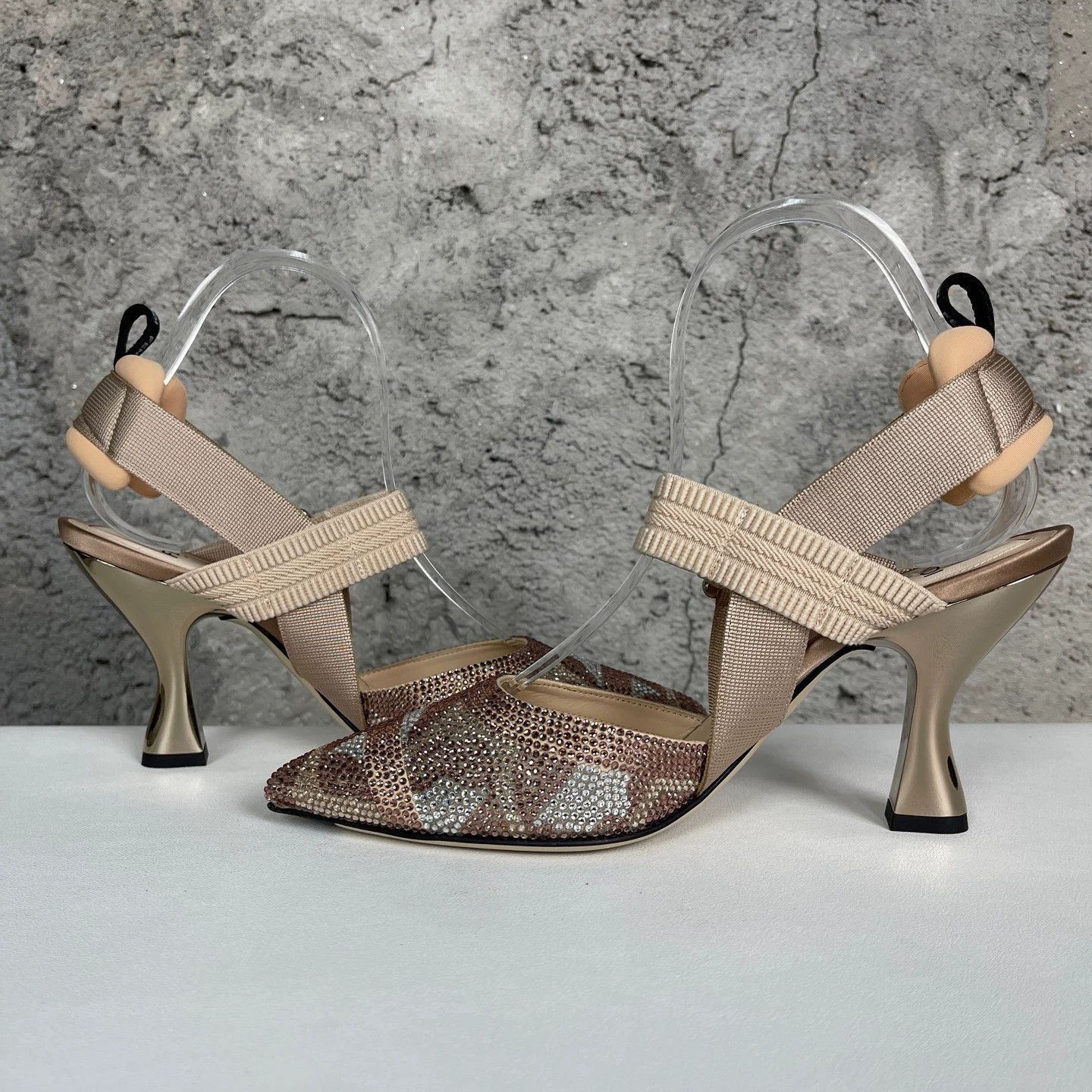Fendi Fendi Crystal Heels Women's 37 New Unworn Size US 6.5 / IT 36.5 - 6 Thumbnail