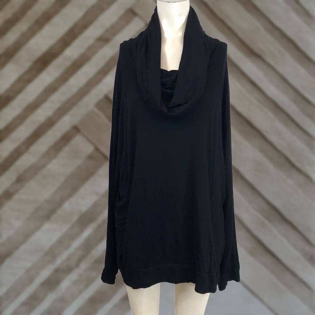 Vintage good hYOUman Black Cowl Neck Tunic Top Long Sleeve Relaxed Fit Womens XL Size XL / US 12-14 / IT 48-50 - 1 Thumbnail
