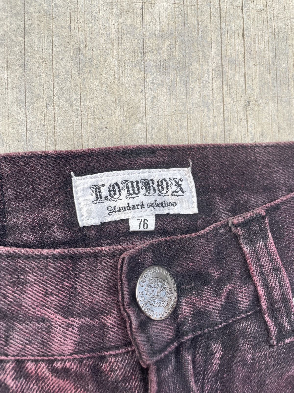 Japanese Brand 💥RARE💥2000s JAPANESE BRAND LOWBOX RED WINE WHISKER JEANS Size US 30 / EU 46 - 3 Thumbnail
