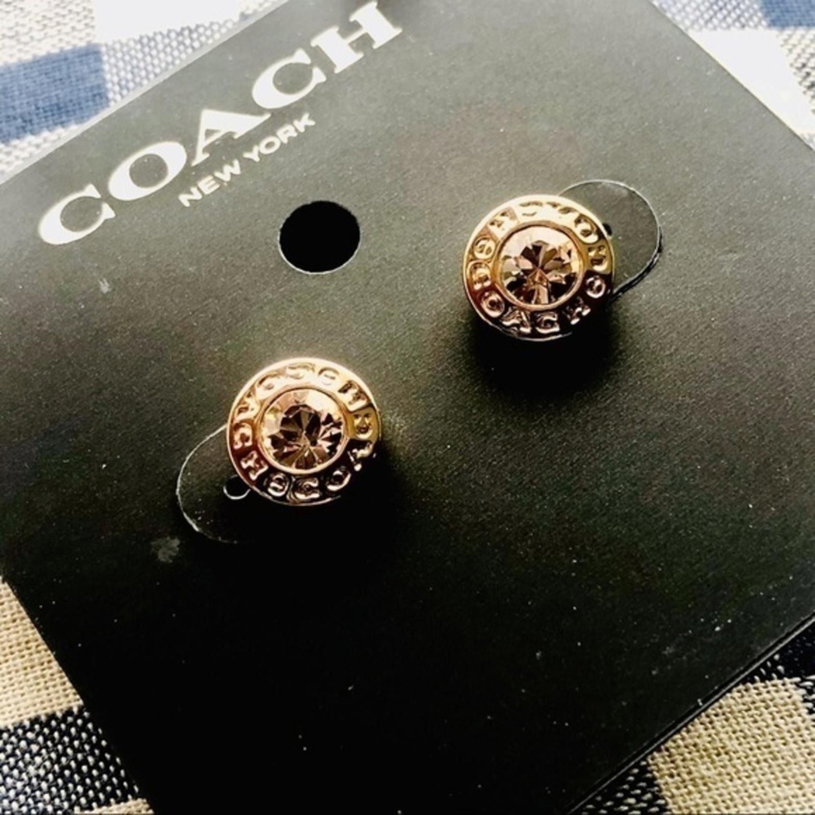 Coach Coach Gold Stud Earrings NWT Size ONE SIZE - 2 Thumbnail
