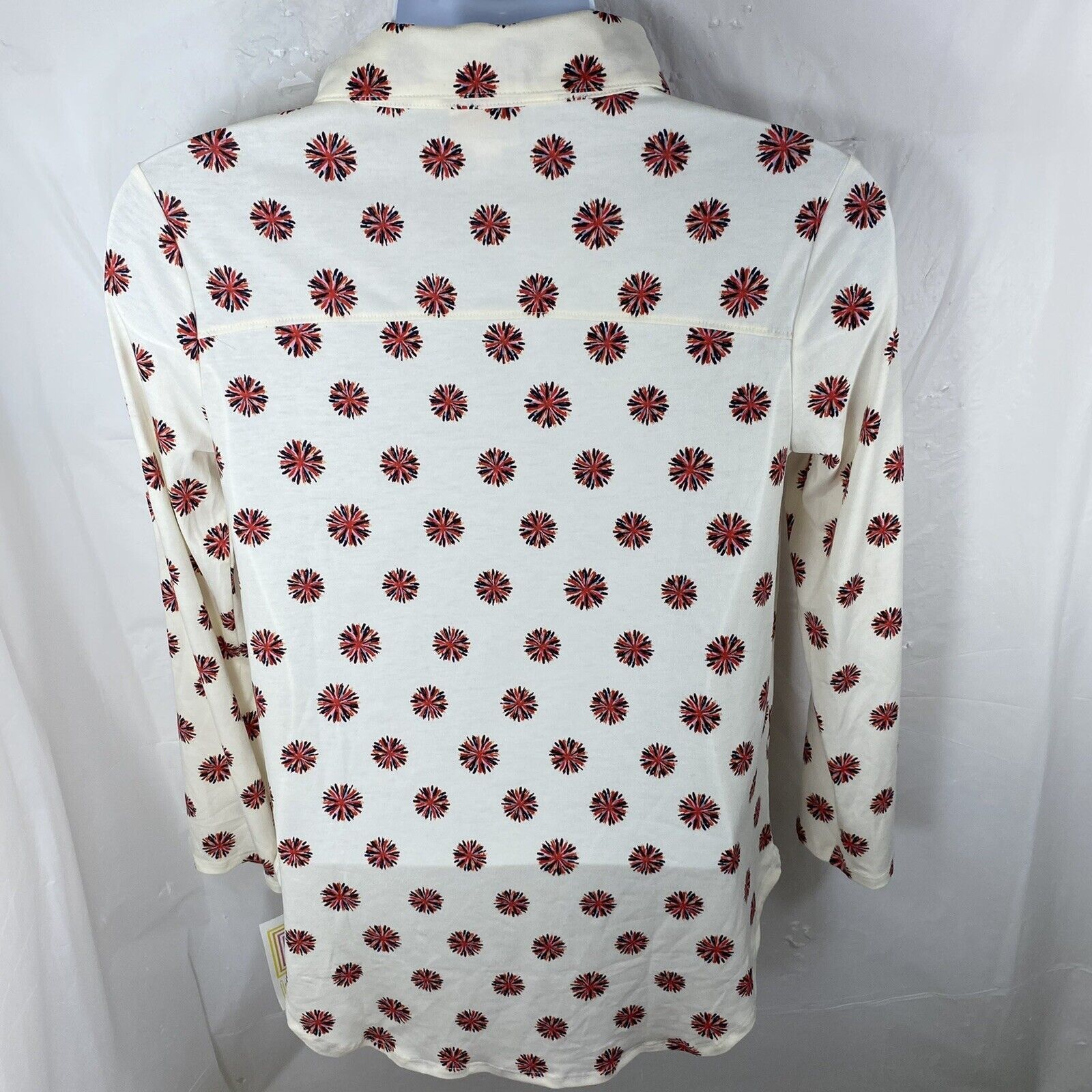 Other LuLaRoe Valentina Small White Fireworks Button Down Shirt Size S / US 4 / IT 40 - 6 Thumbnail