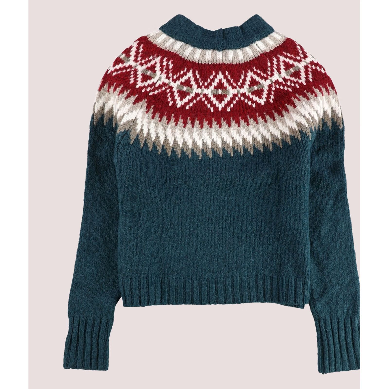 American Eagle Outfitters VINTAGE American Eagle Womens Fair Isle Pullover Sweater, grnmulti, S Size S / US 4 / IT 40 - 1 Thumbnail