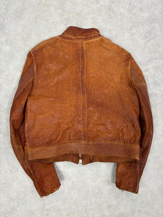 Vintage 2000s Massimo Rebecchi Cognac Biker Leather Jacket Size US M / EU 48-50 / 2 - 4 Thumbnail