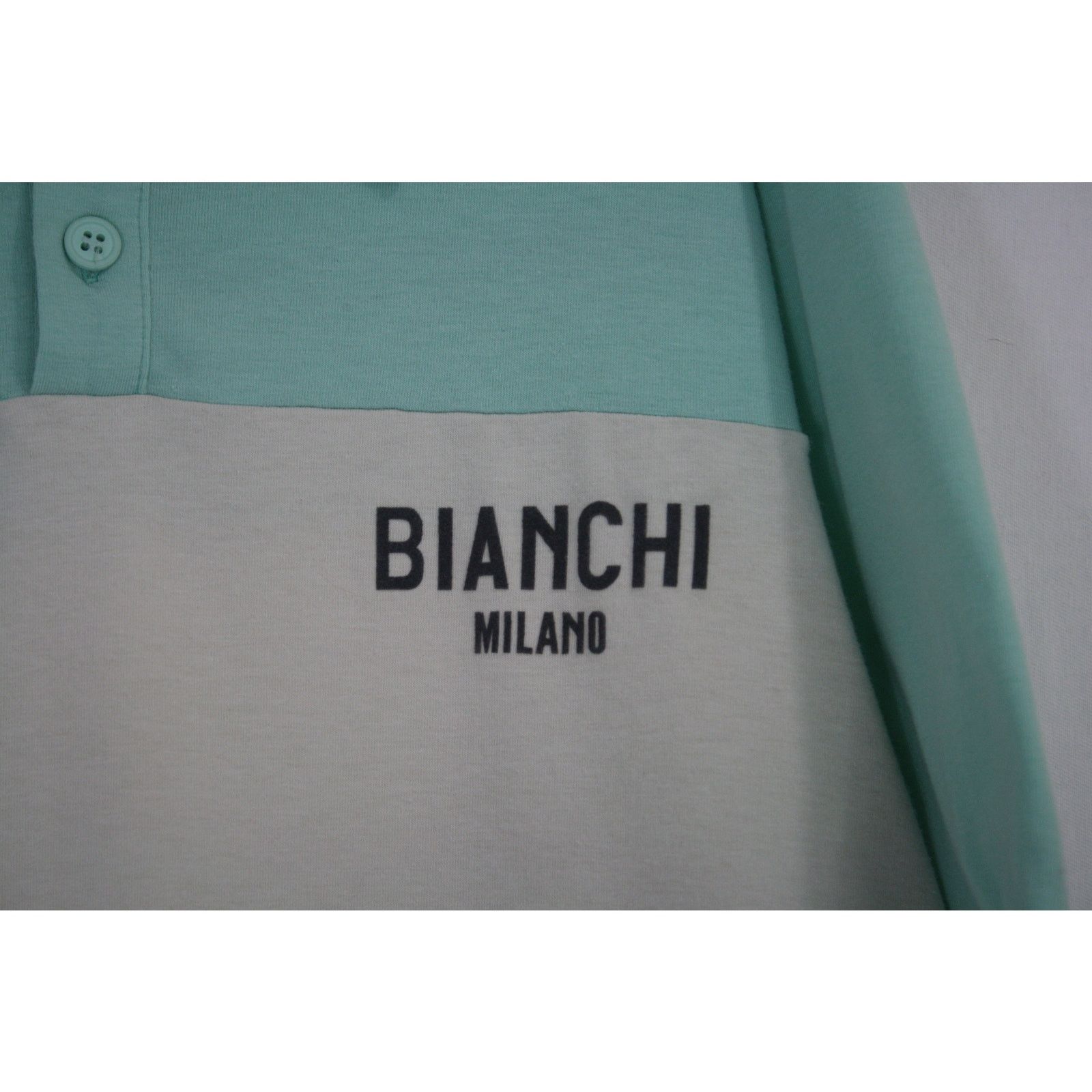 Vintage Vintage Bianchi Tri-Blend Thin Polo Cycling Shirt Jersey Size US M / EU 48-50 / 2 - 2 Thumbnail