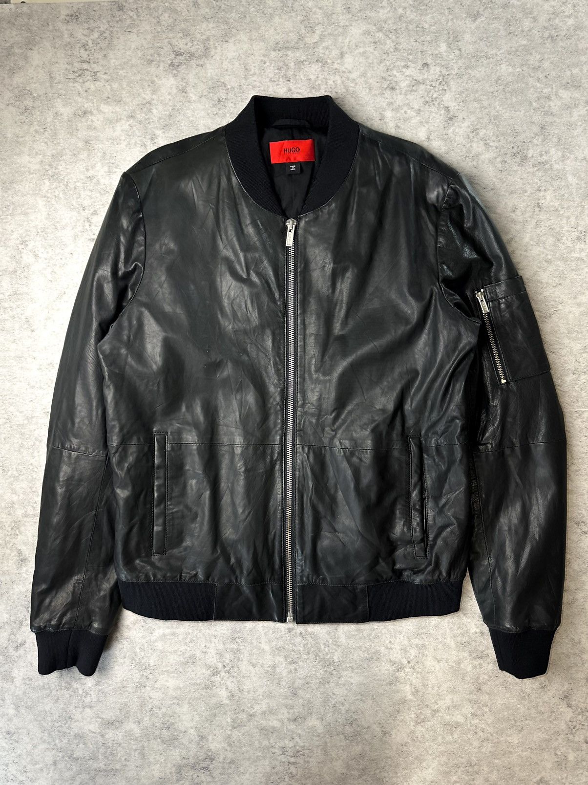 Hugo Boss Hugo Boss Red Tag Aviator Leather Jacket Size US XL / EU 56 / 4 - 1 Thumbnail