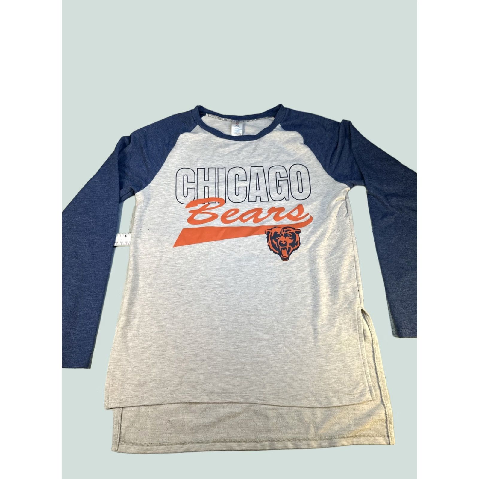 NFL VINTAGE Chicago Bears Womens Large Ringer 3/4 Sleeve Pajama Top Gray Logo Football Size L / US 10 / IT 46 - 1 Thumbnail