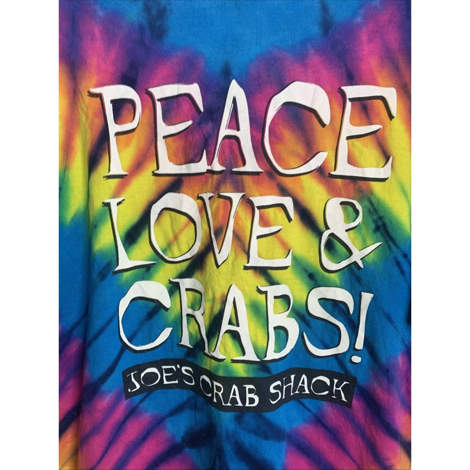 Fruit Of The Loom Vintage Joe's Crab Shack Tie Dye T-Shirt Single Stitch Size US L / EU 52-54 / 3 - 3 Thumbnail