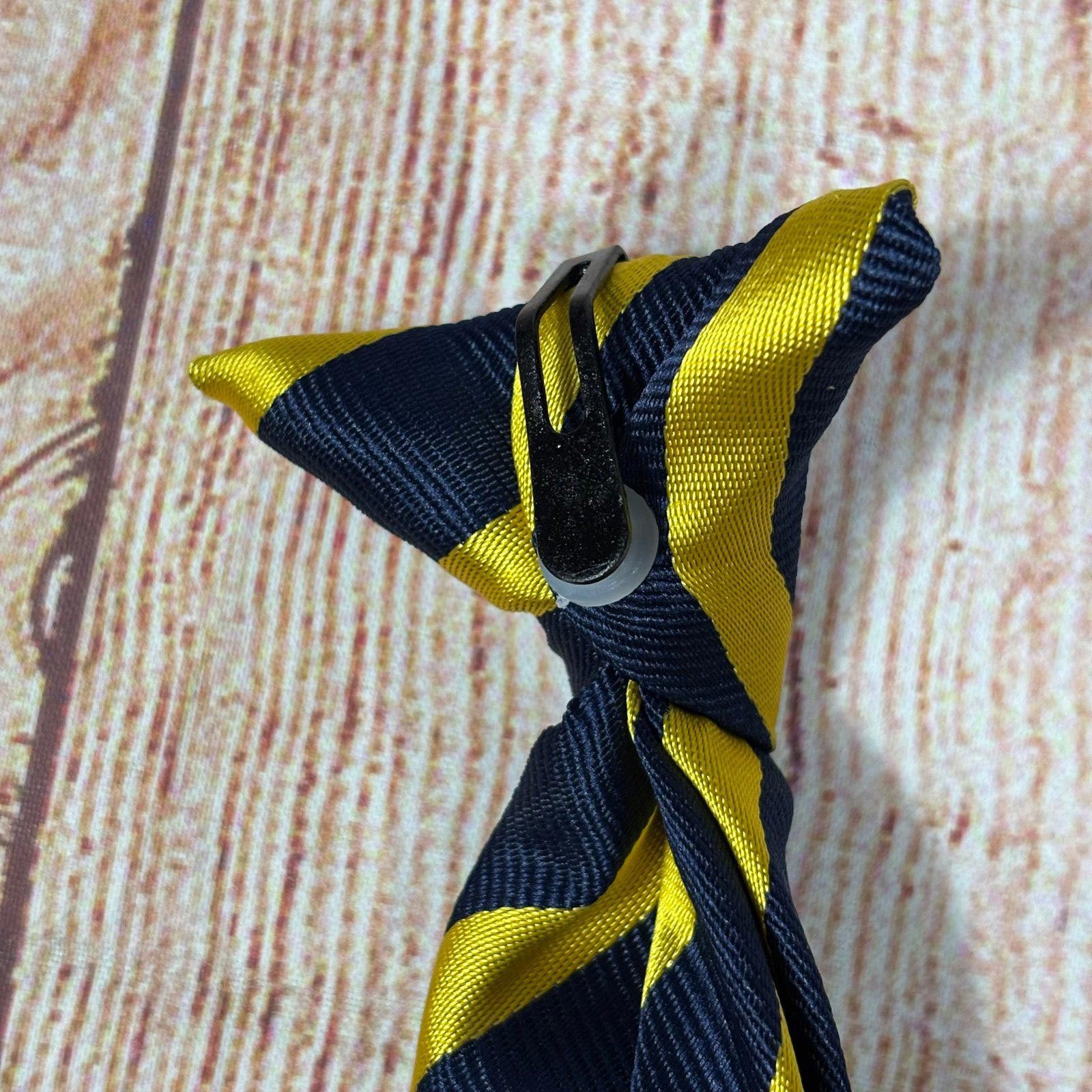 Other Boys Yellow and Navy Striped Tie Size ONE SIZE - 4 Thumbnail