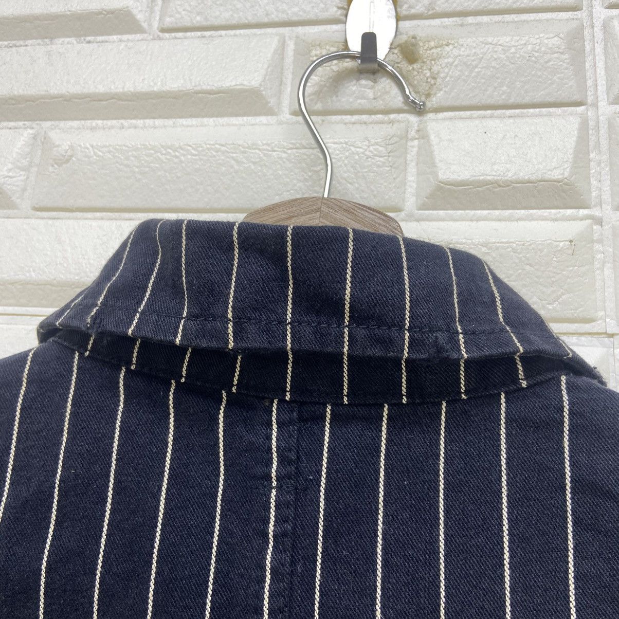 Japanese Brand Japanese Brand Thanx God Stripes Distressed Denim Jacket Size US S / EU 44-46 / 1 - 15 Thumbnail