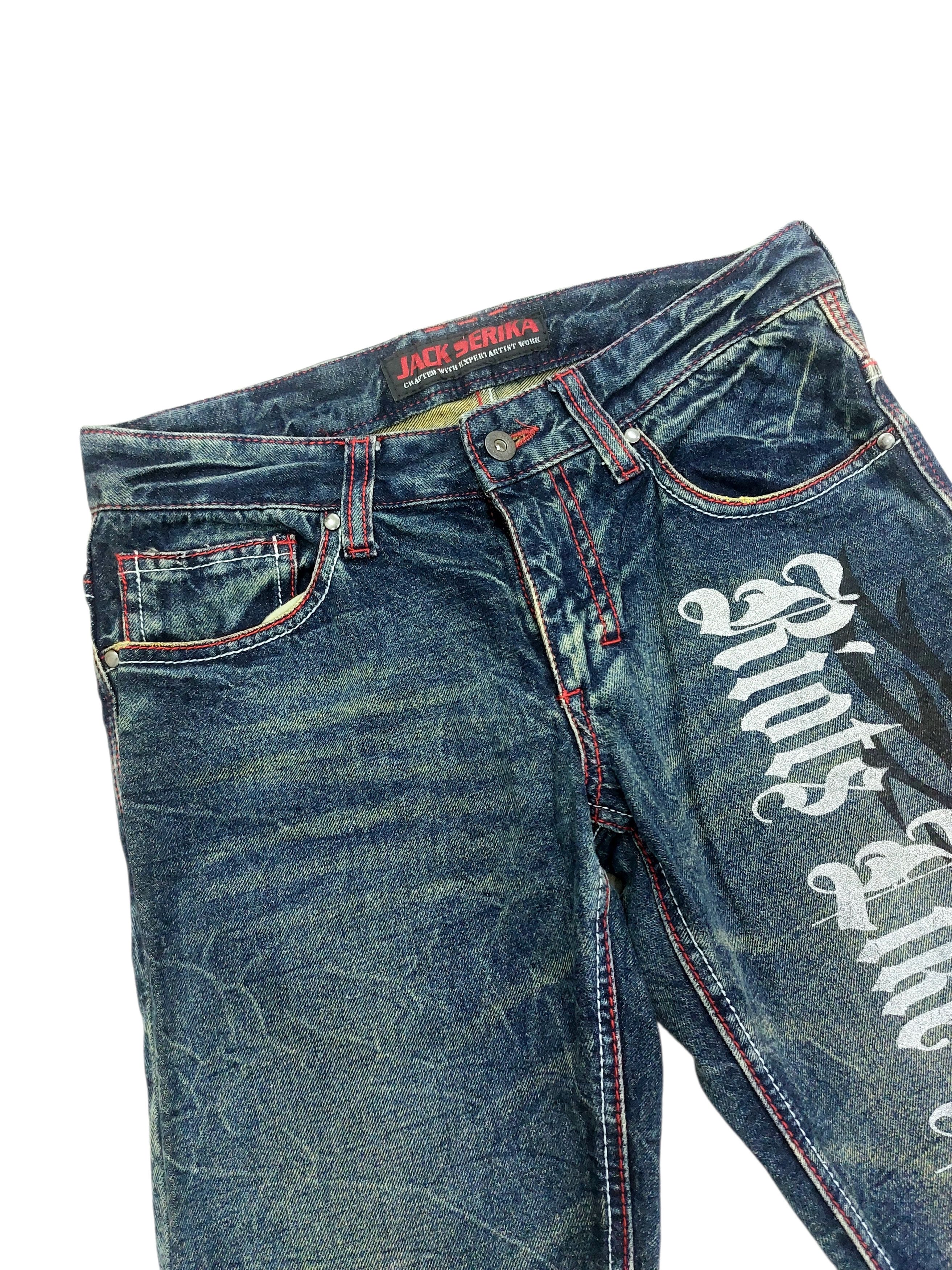 Vintage Jack Serika Japan Riots Like Lightning Tattoes Jeans Size US 30 / EU 46 - 5 Thumbnail