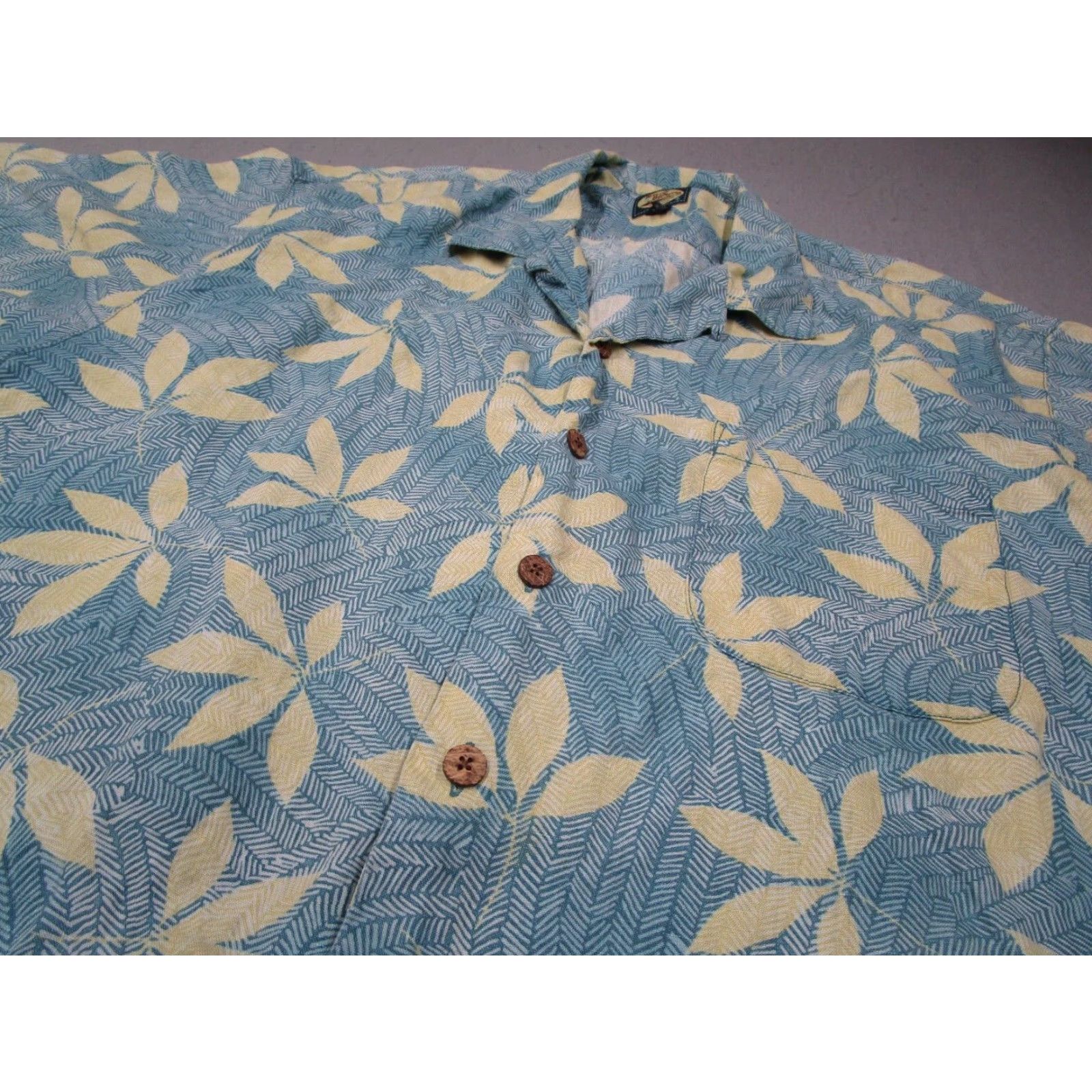 Tommy Bahama VINTAGE Tommy Bahama Mens Extra Large Blue Floral Linen Short Sleeve Button Up Shirt Size US XL / EU 56 / 4 - 2 Thumbnail