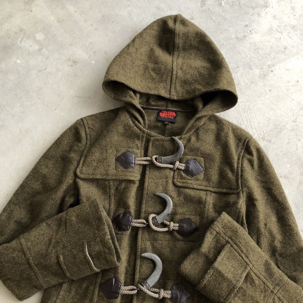 Jean Paul Gaultier JEAN PAUL GAULTIER Very Rare Design Long Wool Duffle Coat Size US XXS / EU 40 - 5 Thumbnail