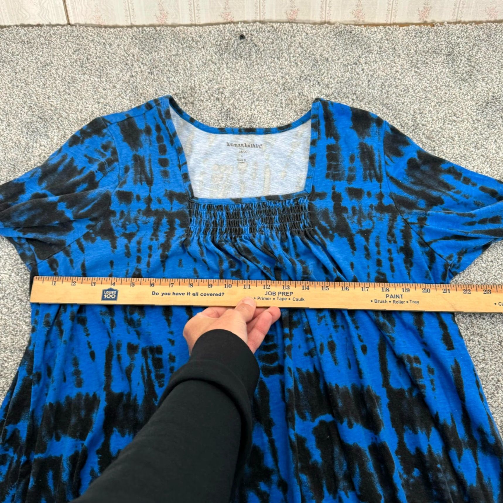 Vintage Woman Within Top Plus Sz 18/20 Tie Dye Boho Hippie 3/4 Sleeves Blouse Tunic Grunge Dark Blue Women Womens Womens? Size XXL / US 16-18 / IT 52-54 - 7 Thumbnail
