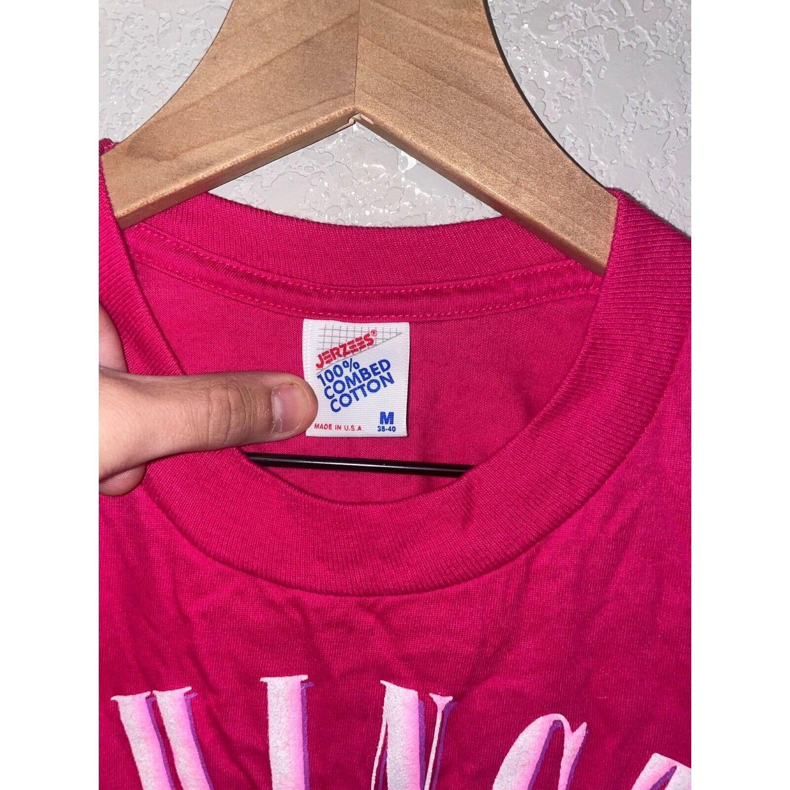 Jerzees Vintage Washington Shirt Ocean Shores Bird Tee Pink 90s VTG Size US M / EU 48-50 / 2 - 10 Thumbnail