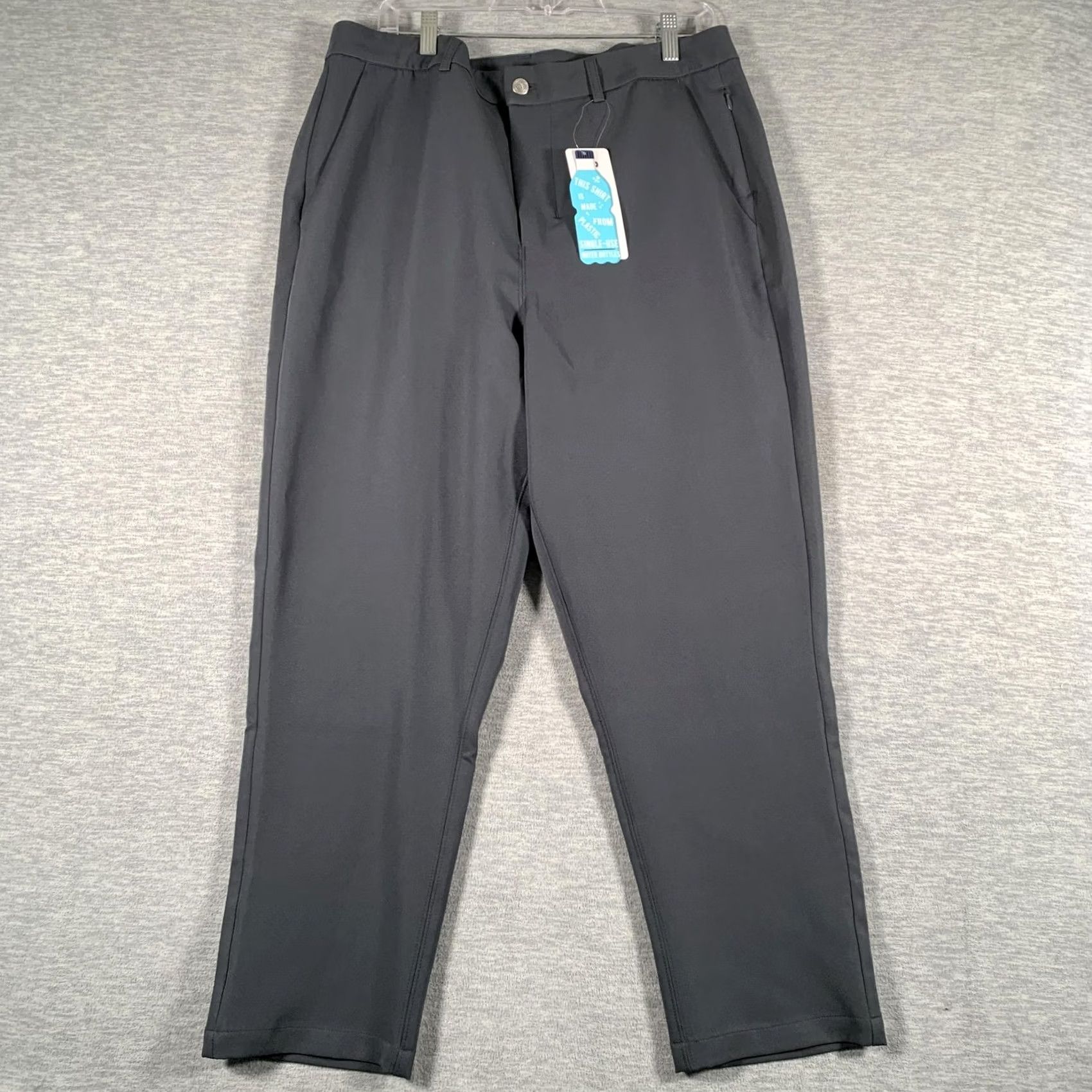 Vintage &Collar Dress Pants Mens 38x26 Gray Athletic Fit Stretch Tapered Casual Business Size US 38 / EU 54 - 2 Thumbnail