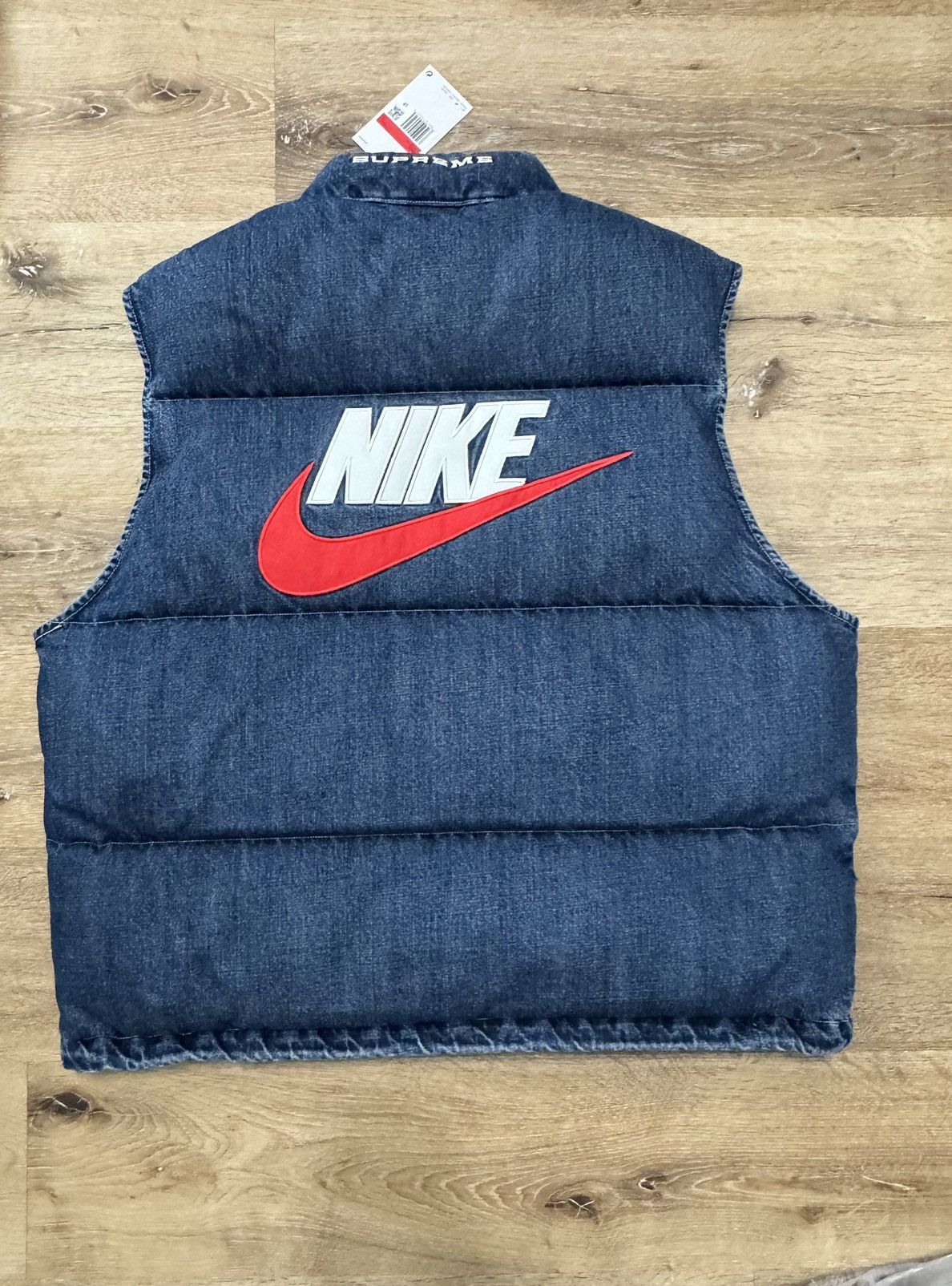 Supreme Supreme x Nike Denim Puffer Vest | Grailed