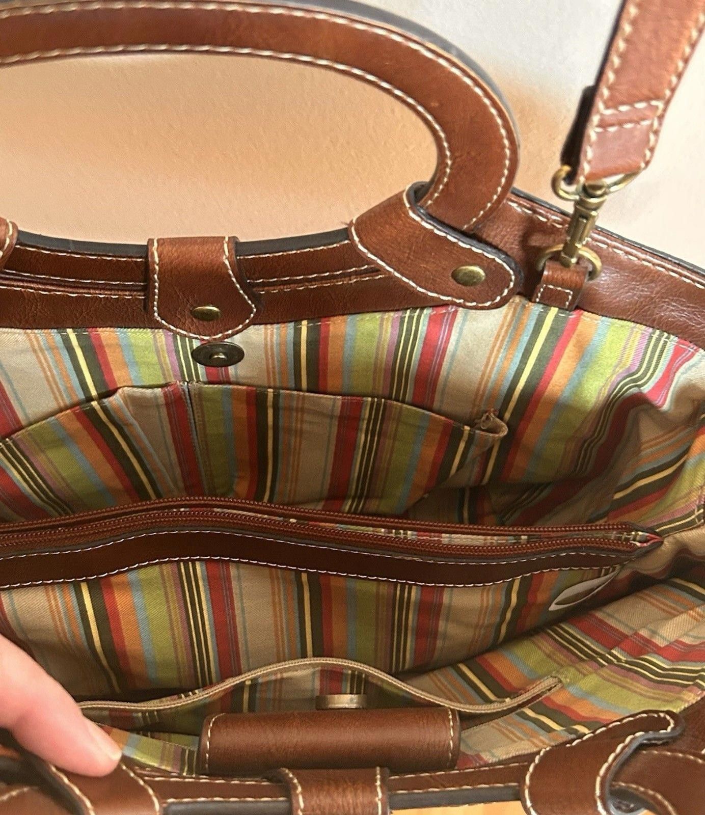 Fossil Vintage Y2K Fossil Purse Woven Straw w/ Leather Accent Bag Size ONE SIZE - 8 Thumbnail
