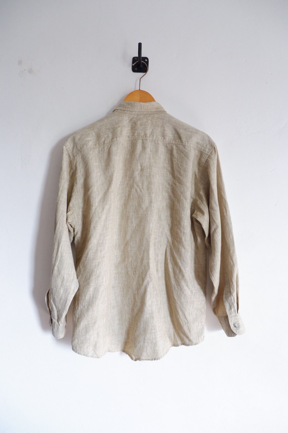 Japanese Brand Vintage GROBER Japan - Silver Button Linen shirts Size US M / EU 48-50 / 2 - 2 Thumbnail