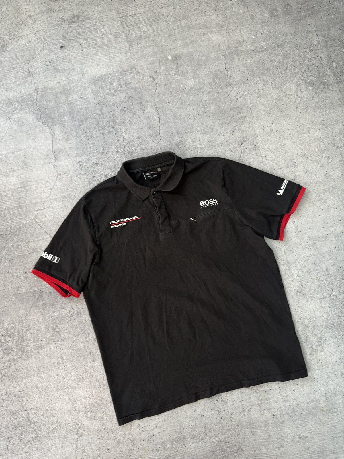 Vintage Vintage Porsche Hugo Boss racing polo t-shirt Size US XL / EU 56 / 4 - 2 Thumbnail