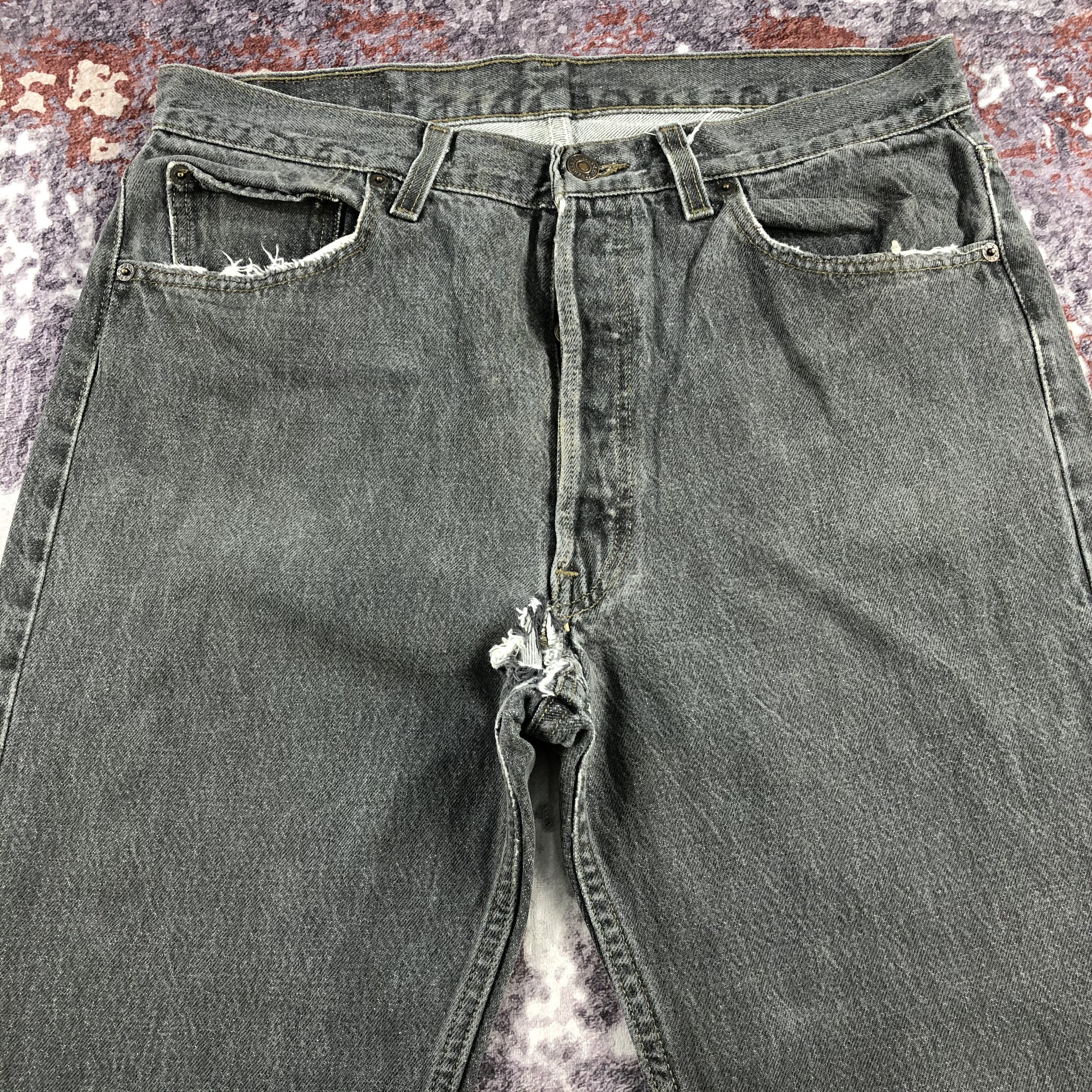 Levi's Vintage 90s Levis 501 Faded Black Jeans-JM2581 Size US 33 - 3 Thumbnail