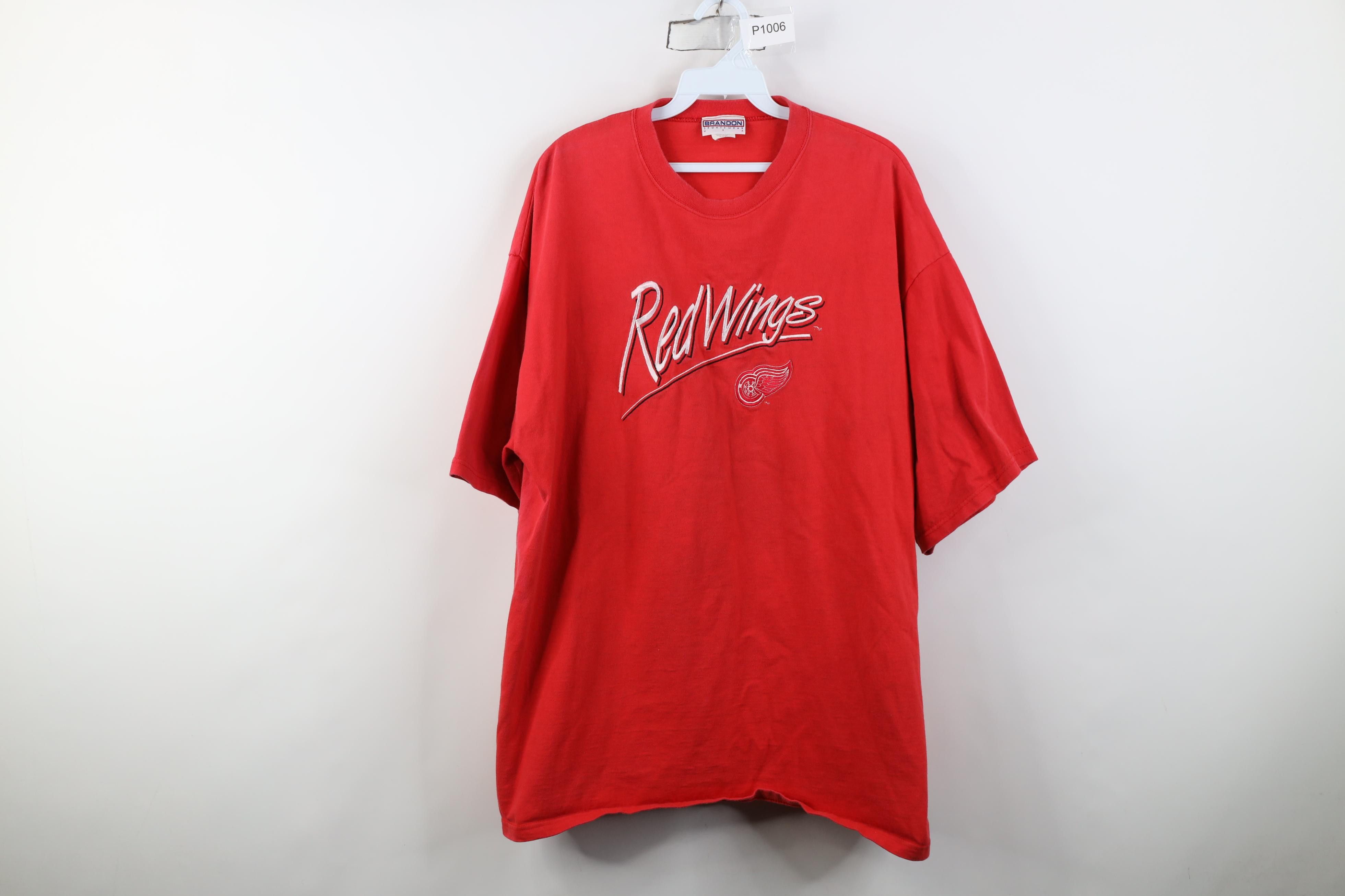 Vintage Vintage 90s Detroit Red Wings Hockey T-Shirt Cotton USA Size US XL / EU 56 / 4 - 1 Thumbnail