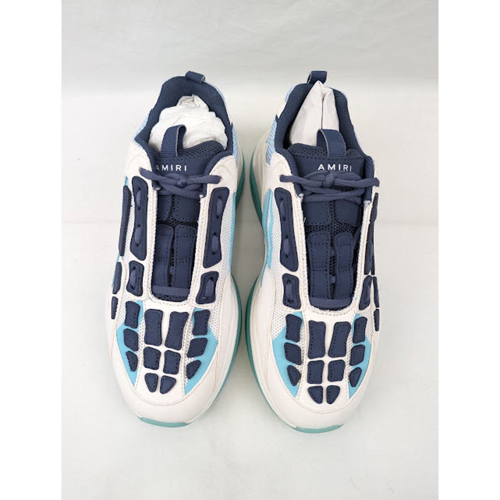 Amiri o1rshd1 Bone Runner Low-Top Sneakers in Baby Blue Size US 13 / EU 46 - 15 Thumbnail