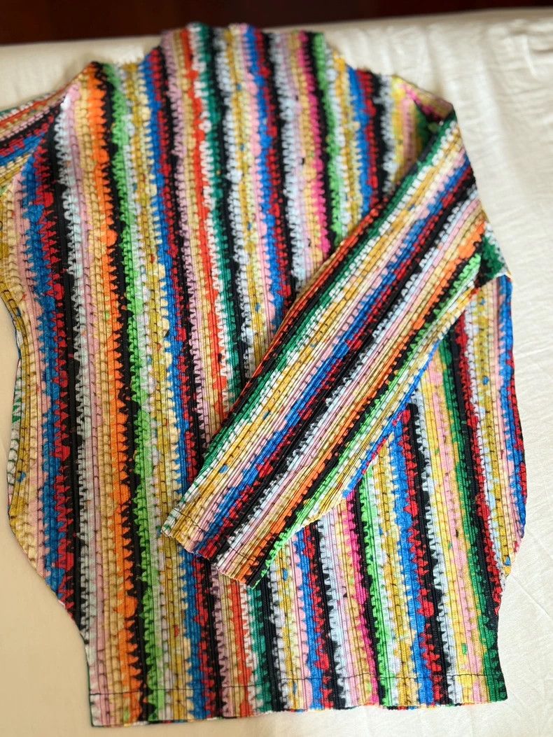 Issey Miyake Issey Miyake Pleats Please Striped Sweater - dmc Size US S / EU 44-46 / 1 - 1 Thumbnail