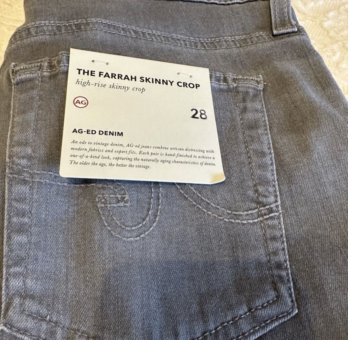 AG Adriano Goldschmied AG - ED Denim The Farrah Skinny Crop High Rise 28 Size 28" / US 6 / IT 42 - 3 Thumbnail
