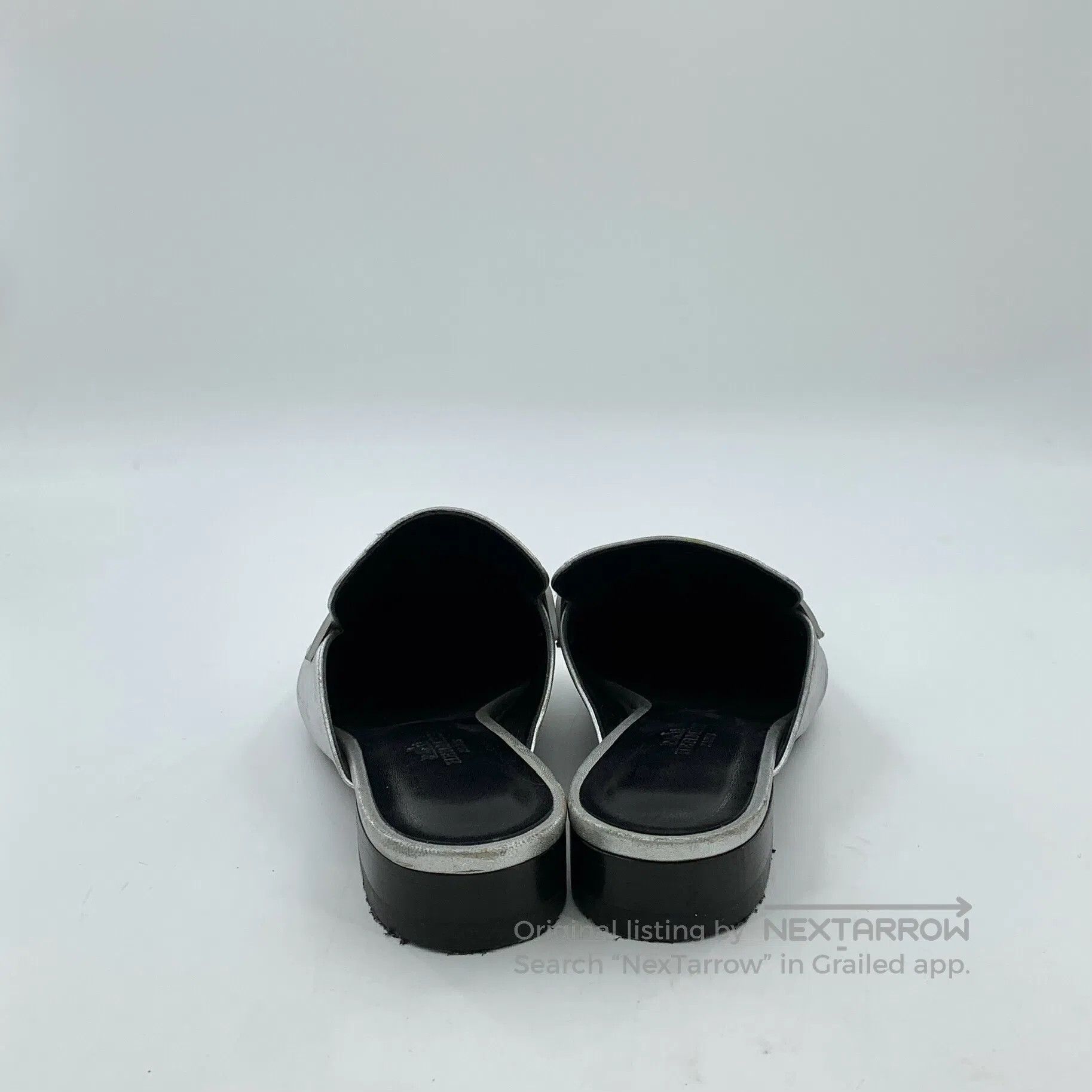 Hermes Hermes Silver goat leather casual flat back slipper| Size US 5.5 / IT 35.5 - 4 Thumbnail