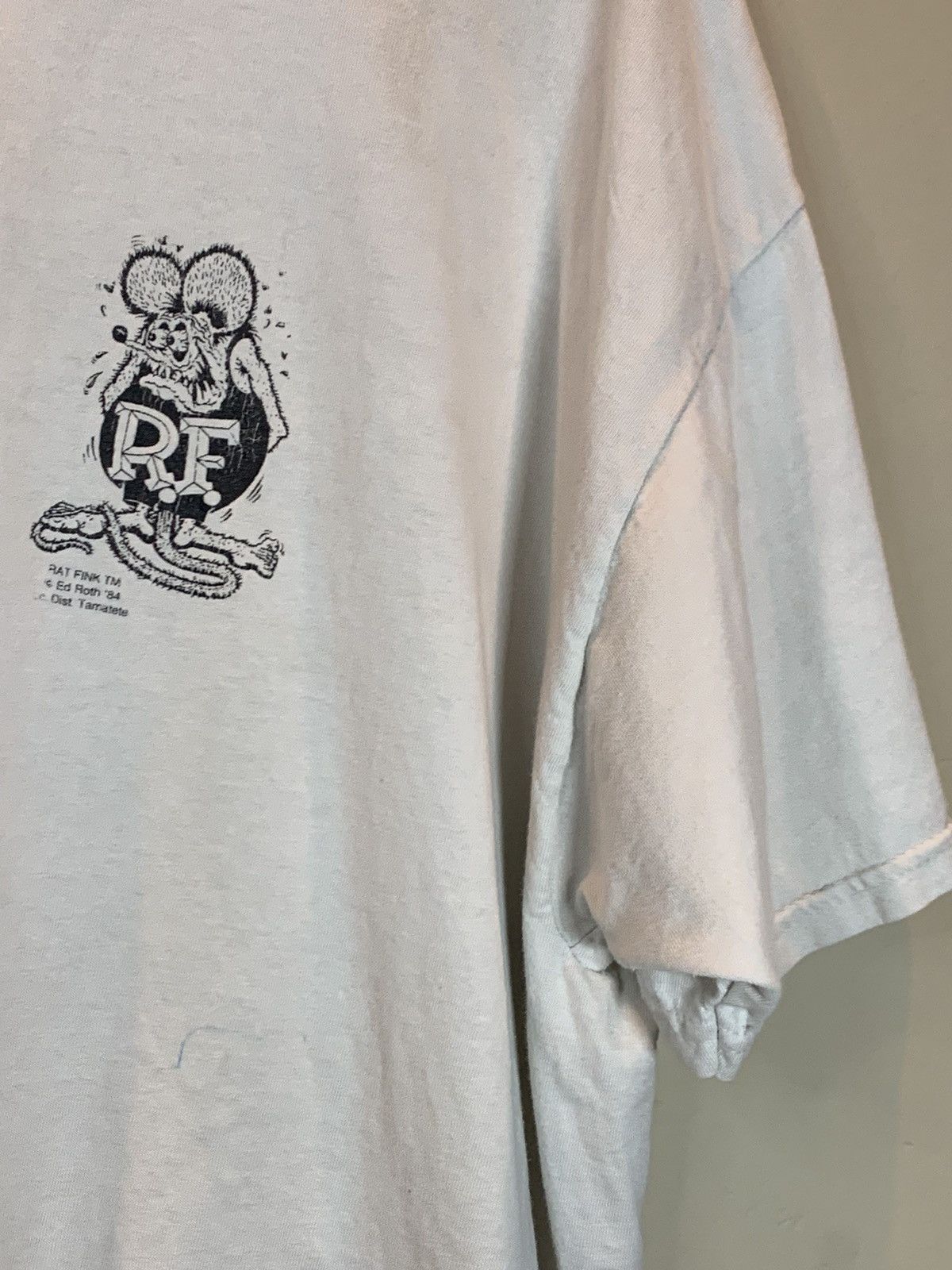 Vintage *RARE* Vintage 1992 Rat Fink Ed Roth Gun Control Art T-Shirt Size US XXL / EU 58 / 5 - 4 Thumbnail