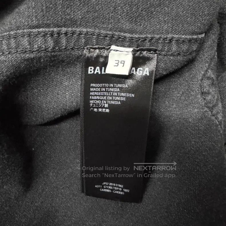Balenciaga Balenciaga Back Red Letter Denim Shirt. Size US XS / EU 42 / 0 - 4 Thumbnail