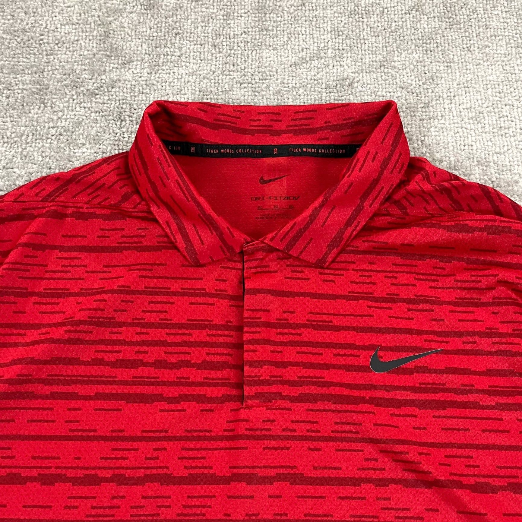 Nike Nike Tiger Woods Polo Mens XL Red Snap Collar Queenstown Harbor Dri-Fit ADV TW Size US XL / EU 56 / 4 - 2 Thumbnail