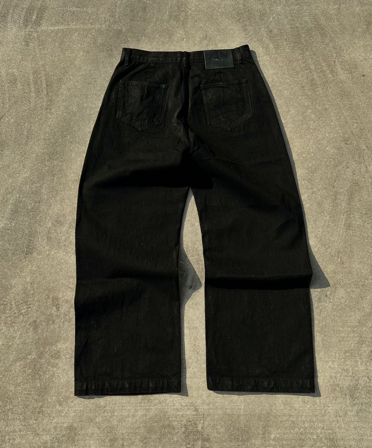 Japanese Brand Selvedge Jet Black Baggy Denim Size US 32 / EU 48 - 3 Thumbnail