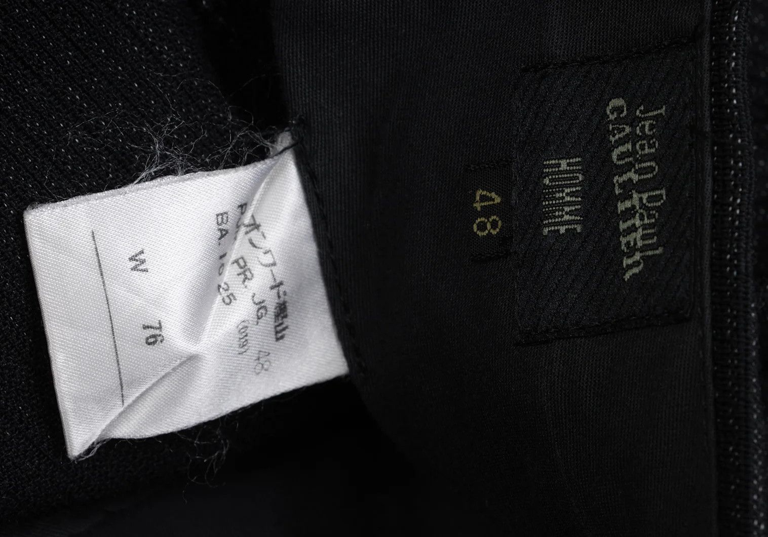 Jean Paul Gaultier Wool-Blend Pinstripe Tuck Pants in Black, Size 48 Size US 32 / EU 48 - 10 Thumbnail