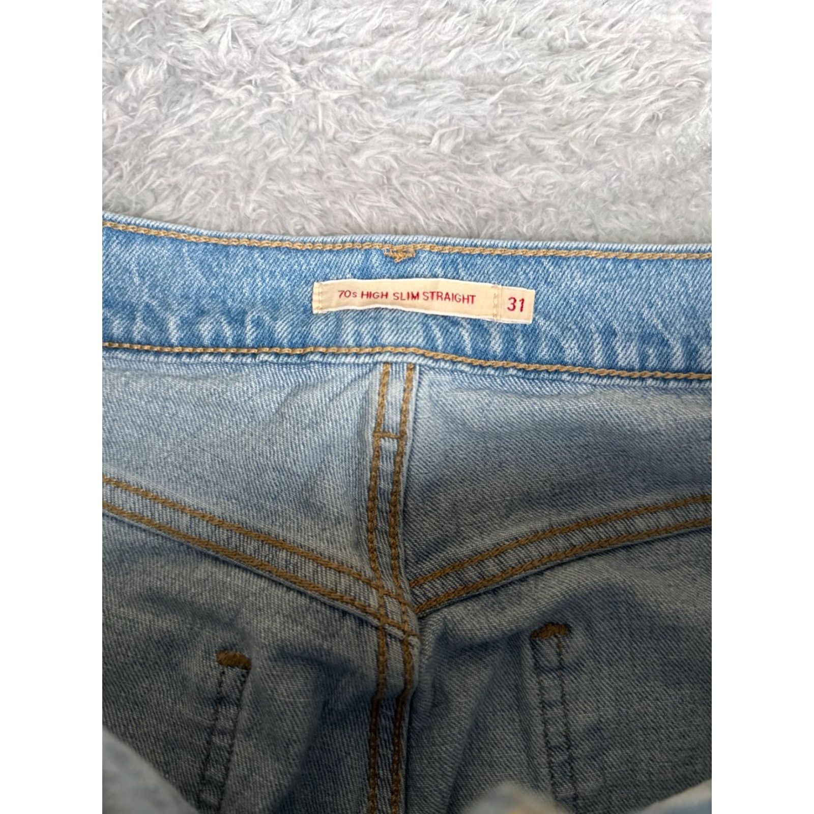 Levi's Levis Jeans Women 31 Blue Denim Wedgie Fit Levi's 70s High Straight 31x29 Vintage: No Distressed Stretch 5-Pocket Regular Size 24" / US 00 / IT 34 - 6 Thumbnail