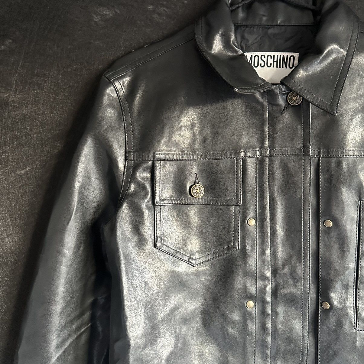 Moschino Moschino Vintage Leather Jacket Made In Italy Size M / US 6-8 / IT 42-44 - 3 Thumbnail