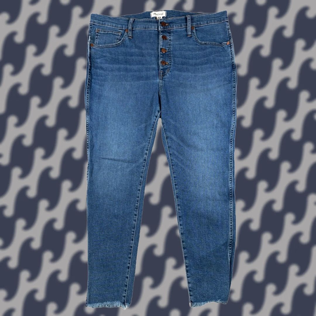 Madewell Madewell 10" High Rise Skinny Stretch Jeans Womens Size 34P Blue Button Close Jeans Skinny Women Size 24" / US 00 / IT 34 - 1 Thumbnail